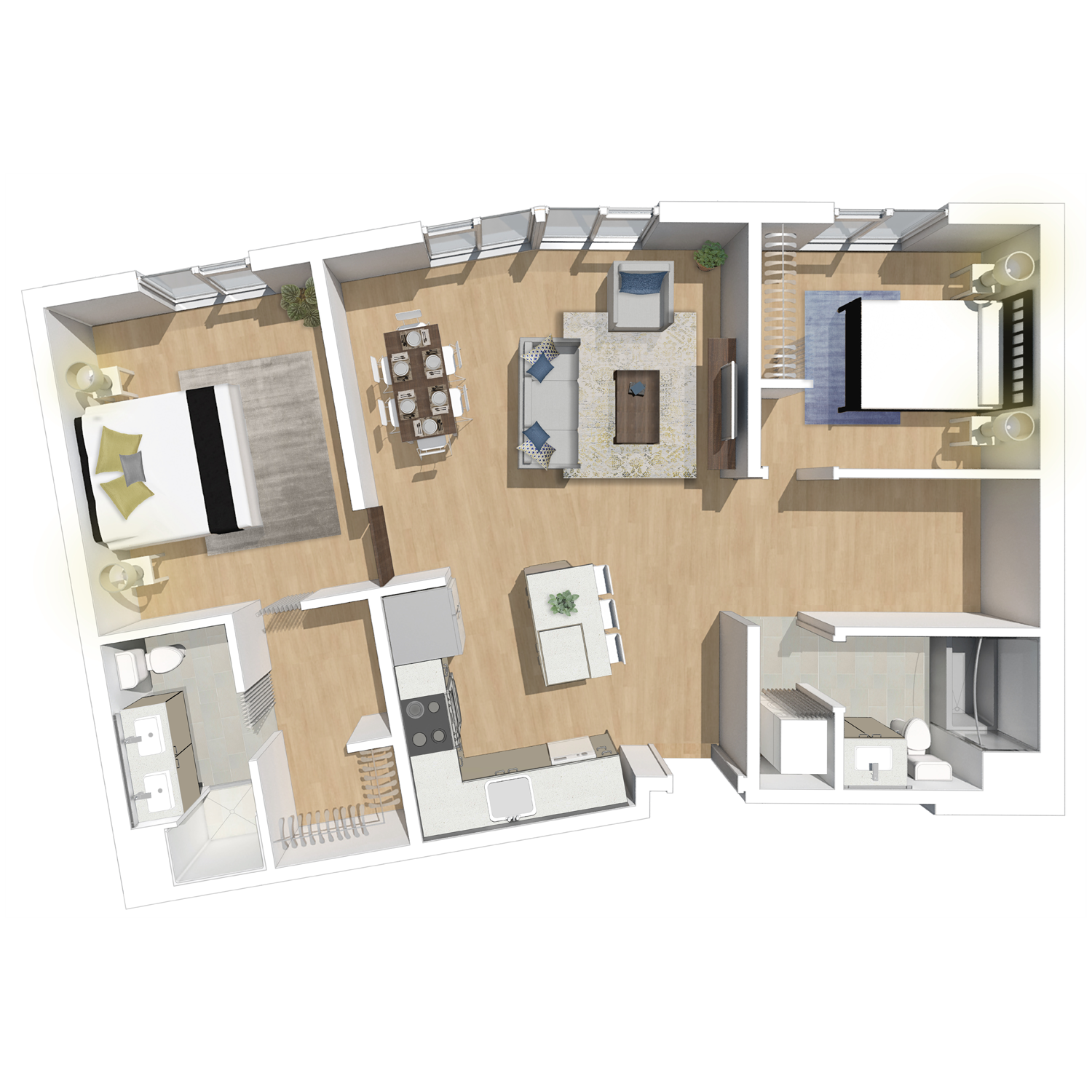 Crystal Flats 2 Bedroom Plus Floor Plan